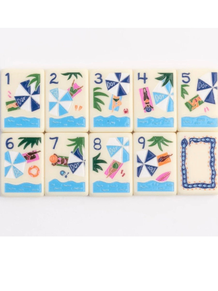 Tropical travel Mahjong tiles set