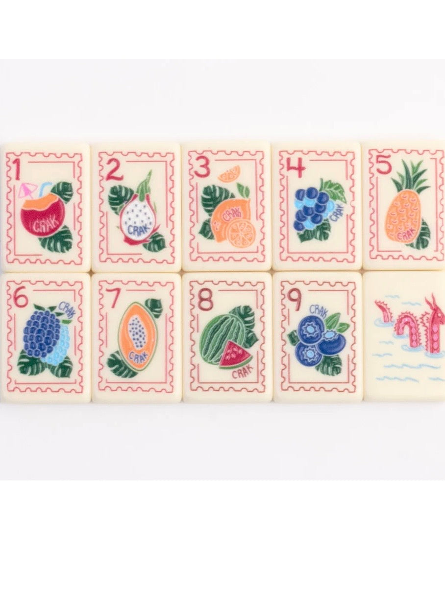 Tropical travel Mahjong tiles set