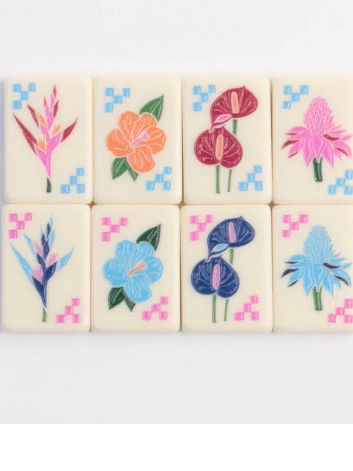 Tropical travel Mahjong tiles set