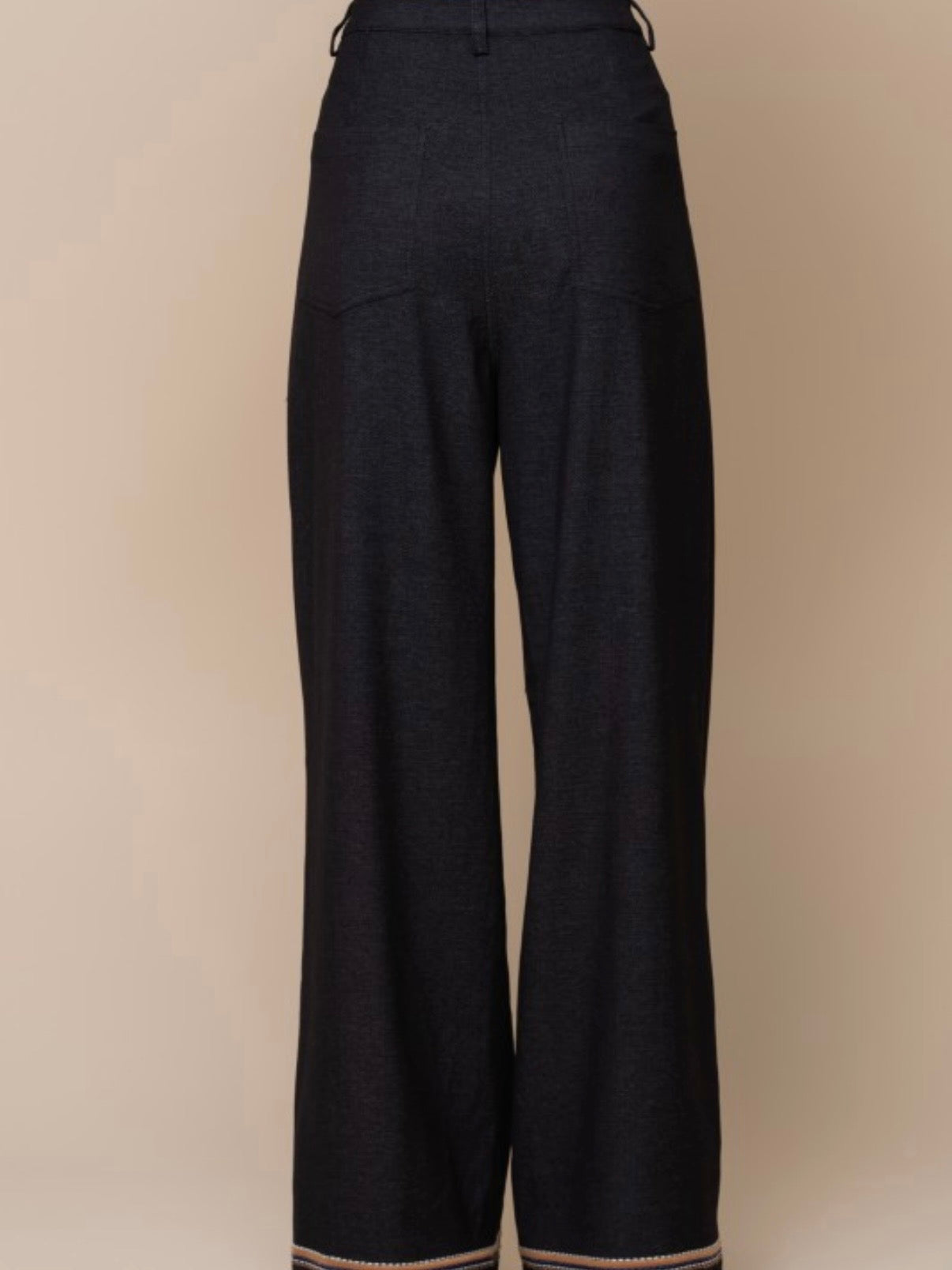 Navy blue embroidered open front jacket and pants set