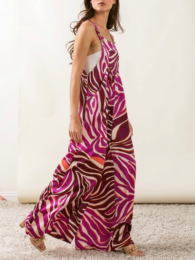 Sateen zebra purple tones sleeveless jumper