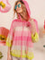 Pink and yellow hooded sweater
