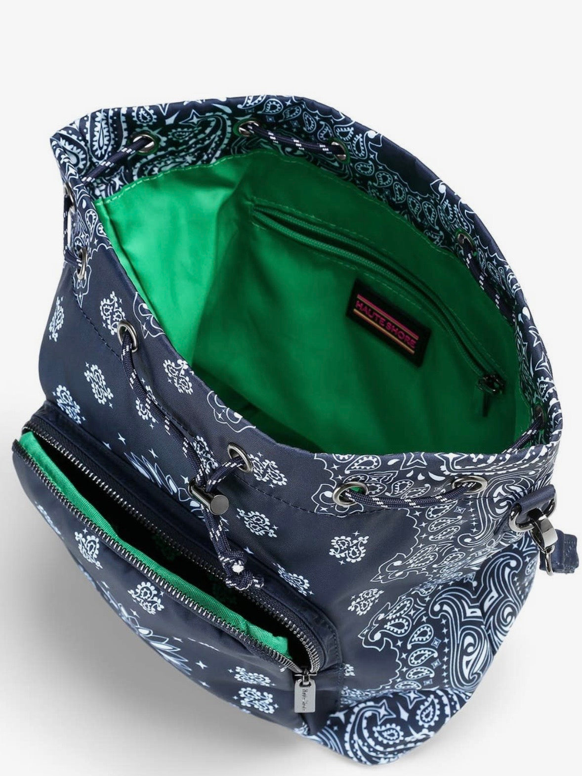 Colored bandana printed mid size crossbody handbag