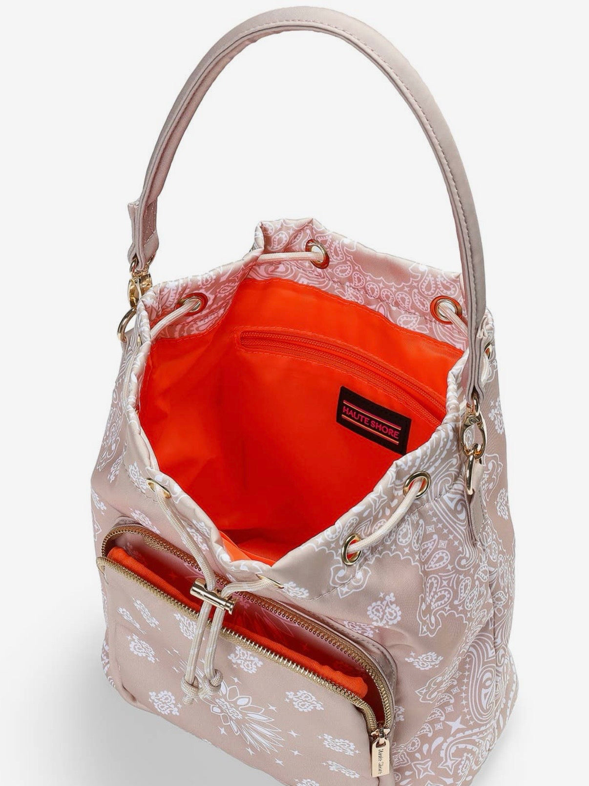 Colored bandana printed mid size crossbody handbag