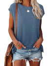 Blue sleeveless t-shirt