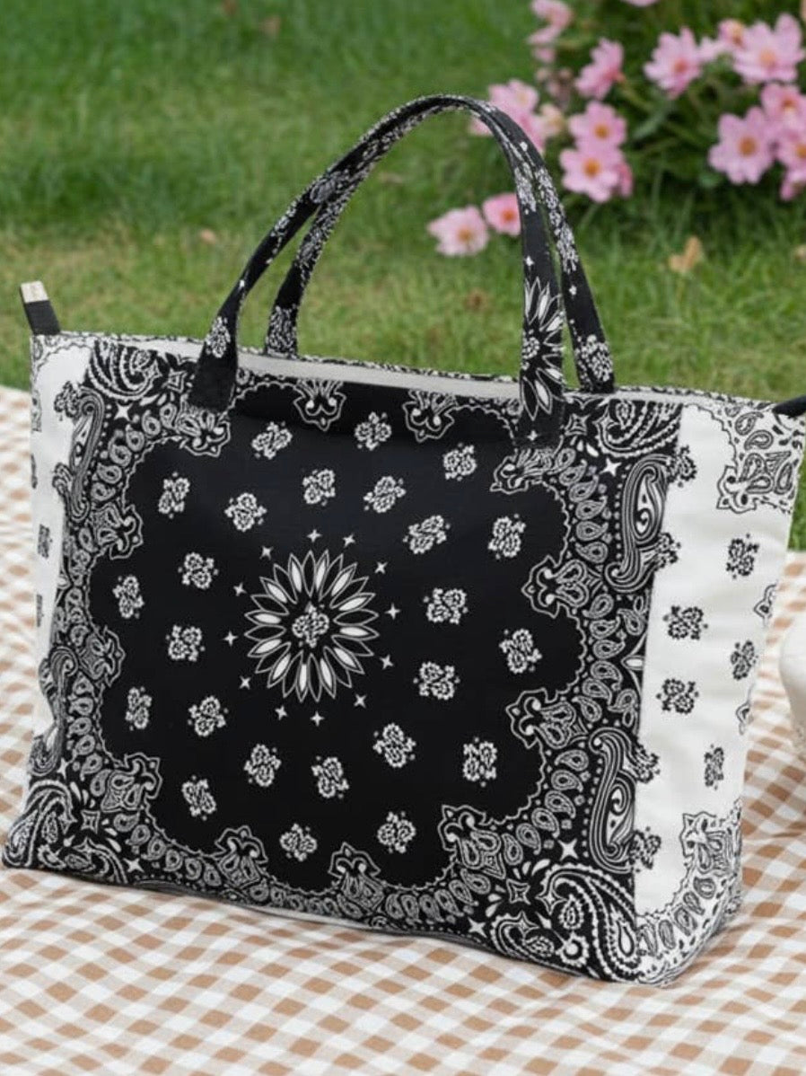 Colored bandana printed handbag