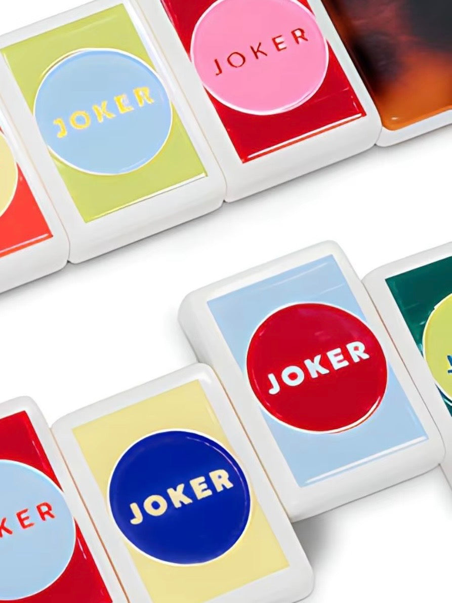 White and tortoise back joker Mahjong tiles set and mat