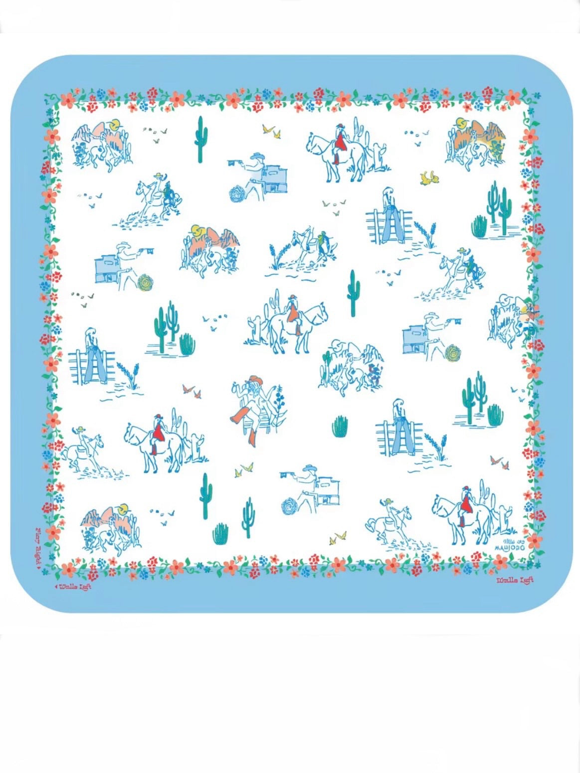 Cowgirl western Mahjong tiles set and mat