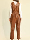 Brown crossed front jumper