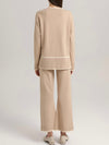 Beige and white stripe set of 2 top and pants