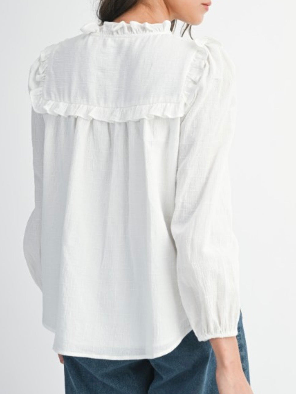 Off White ruffled cutout shirt