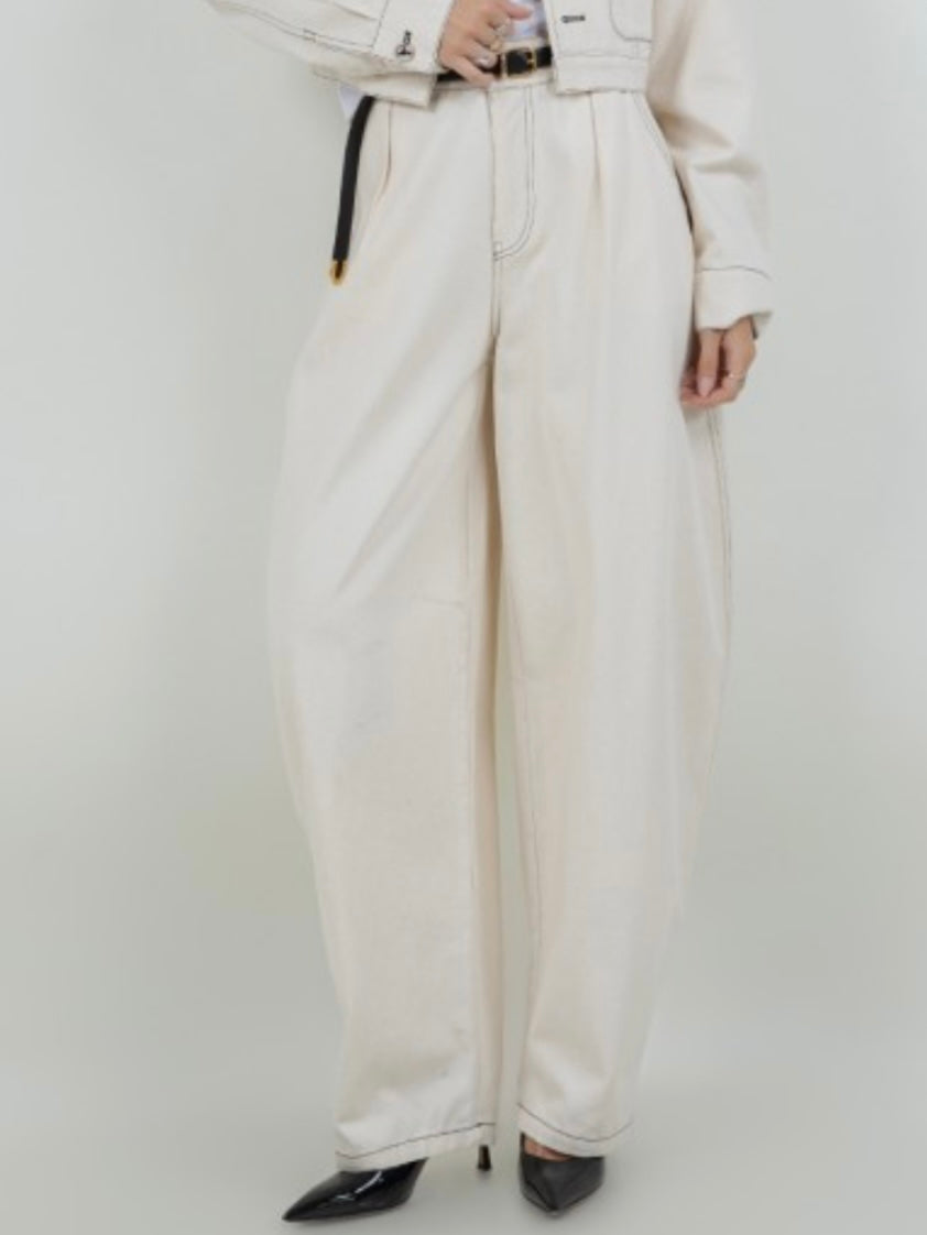 Off white Barrel Pants