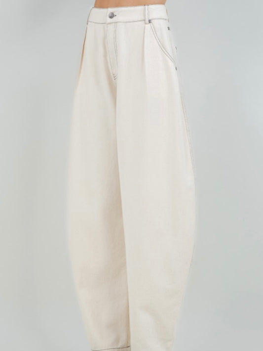 Off white Barrel Pants