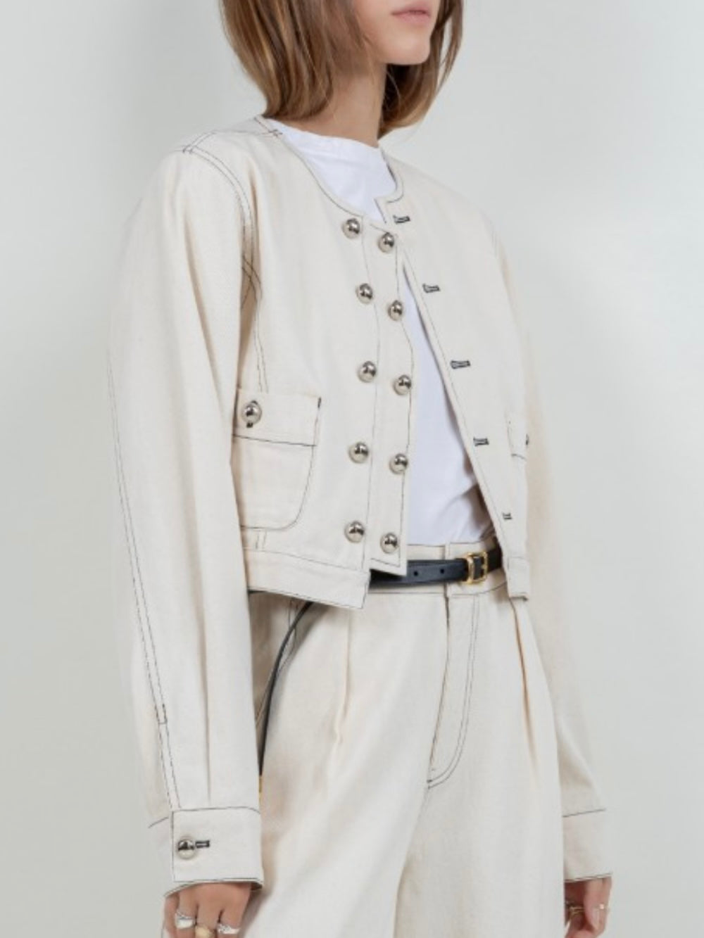 White crop top jacket