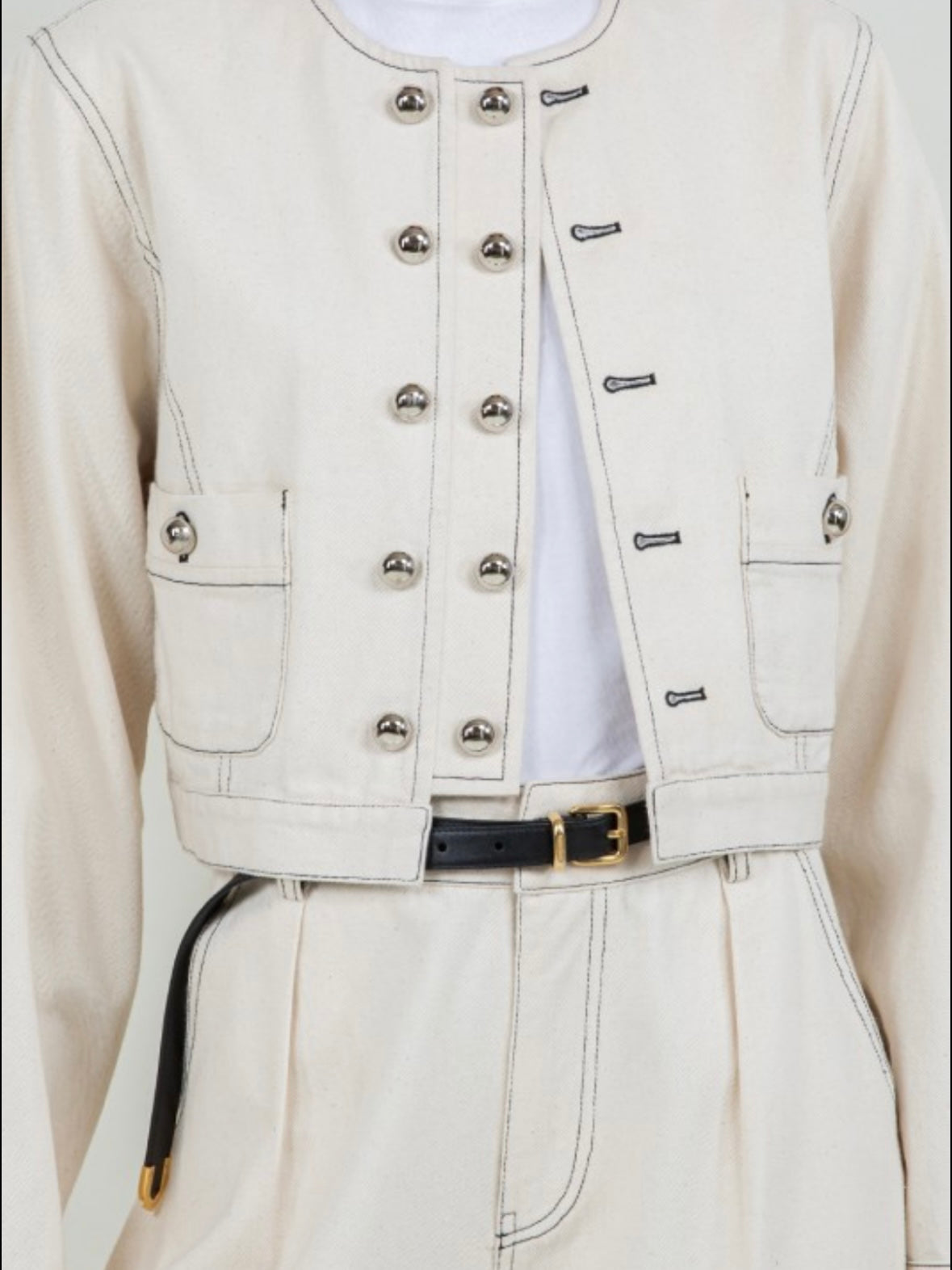 White crop top jacket