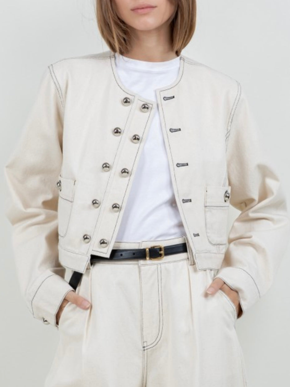 White crop top jacket