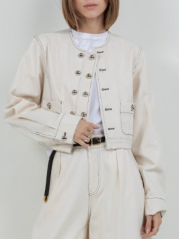 White crop top jacket