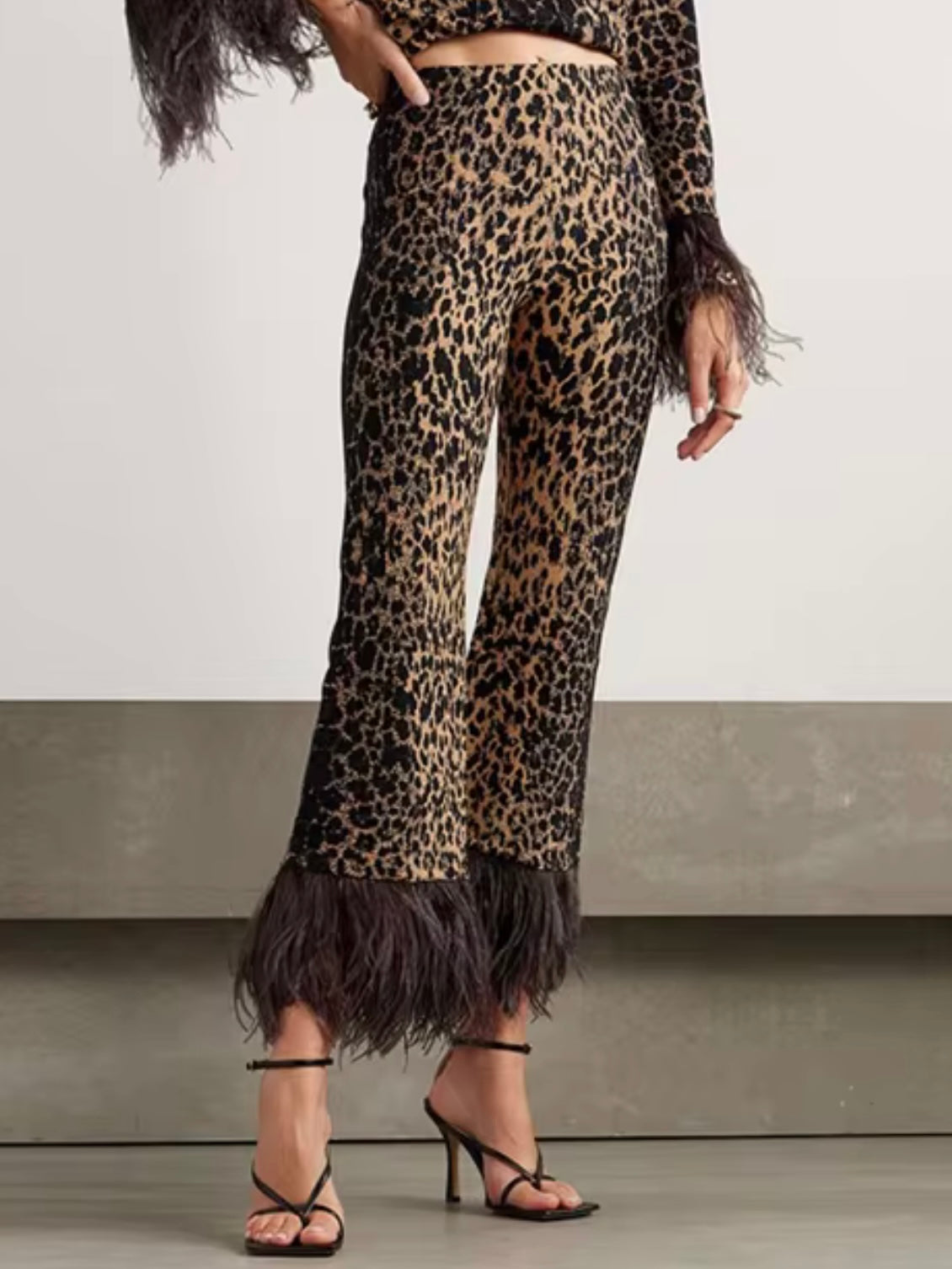 Leopard print set shirt and pants