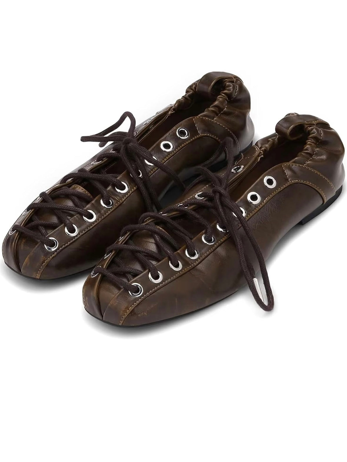 Front tied flats shoes adjustable