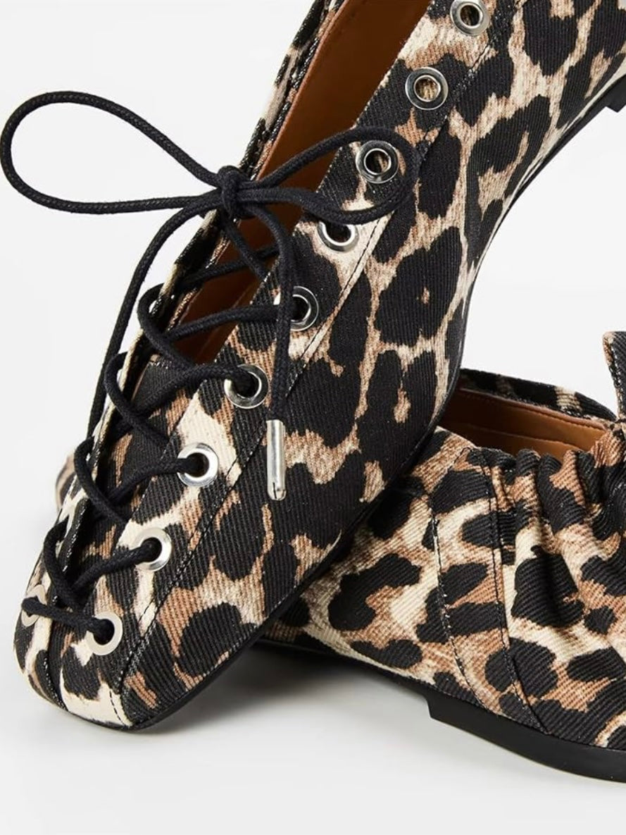 Front tied flats shoes adjustable