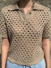 Beige boho knitted top
