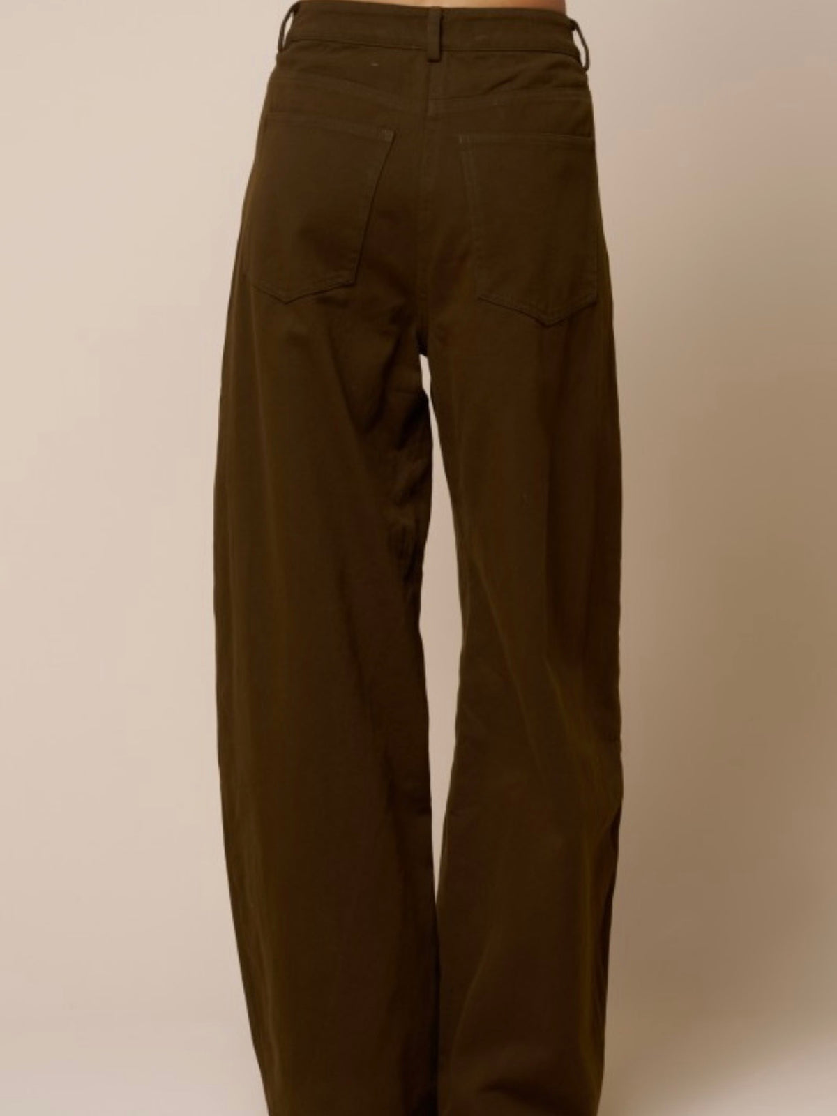 Brown block washed barrel jeans pants
