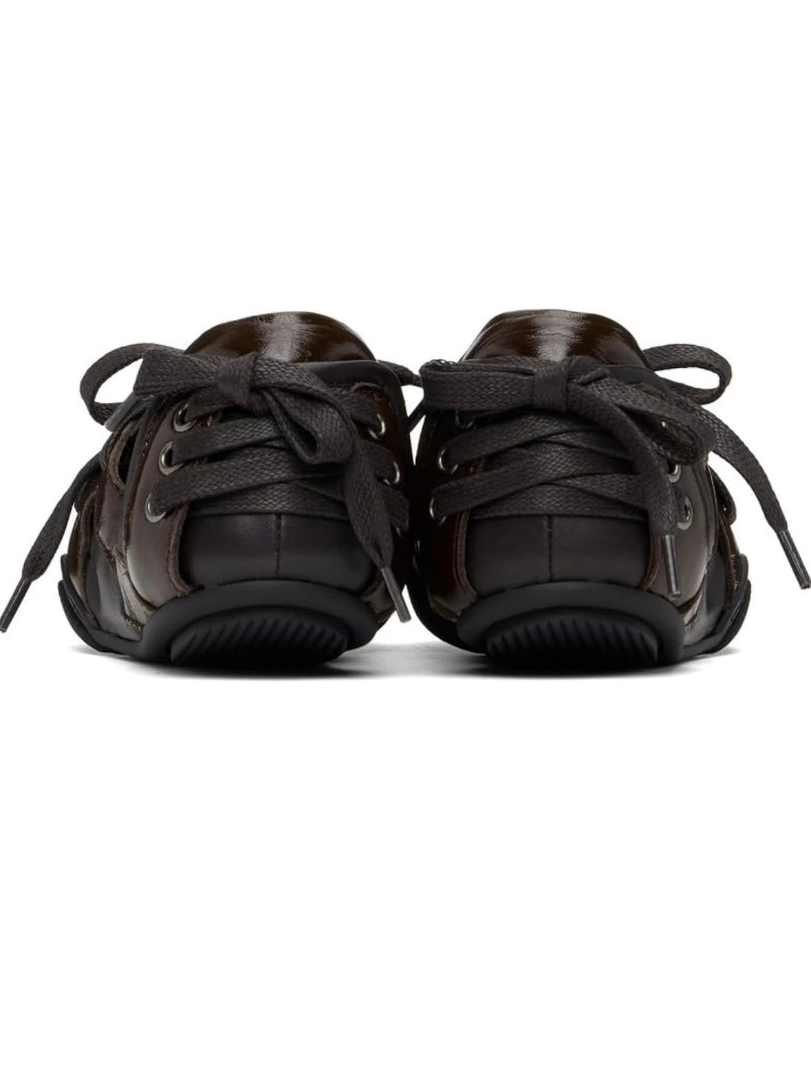 Solid colors Front tied flats shoes adjustable