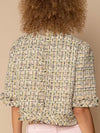 Beige crop top tweed jacket