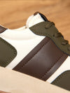 Brown and dark green sneakers walking shoes
