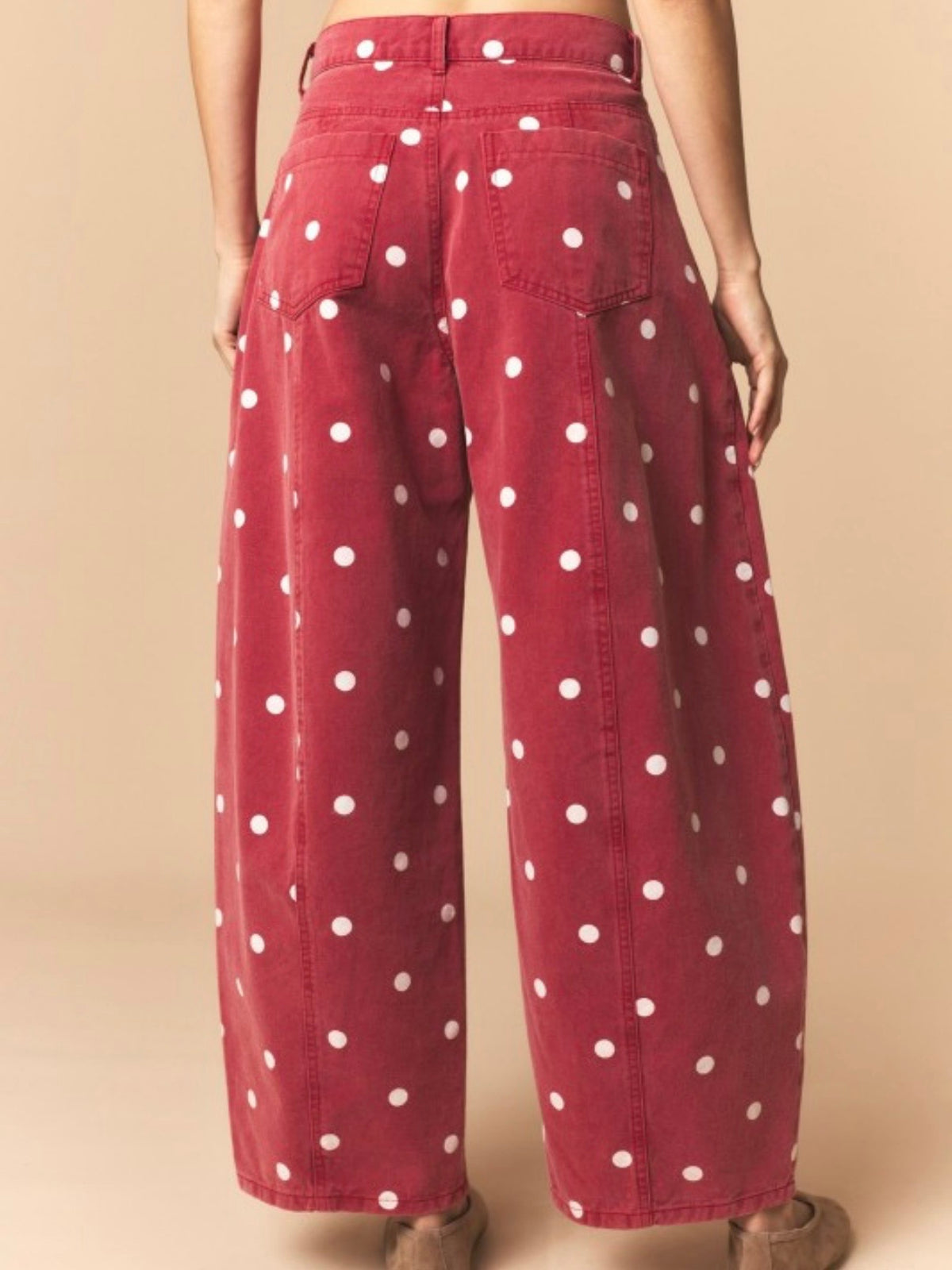 Burgundy polka dot print Pattern Barrel