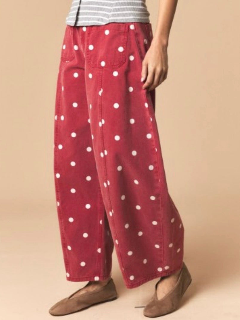 Burgundy polka dot print Pattern Barrel