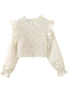 Off white embroidered texture sweater