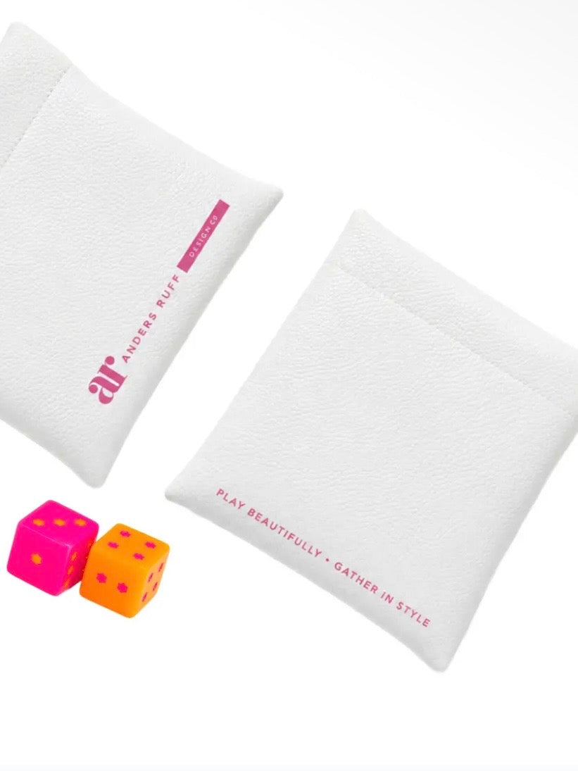 Bubbly and champagne orange, fuchsia and white Mahjong tiles set