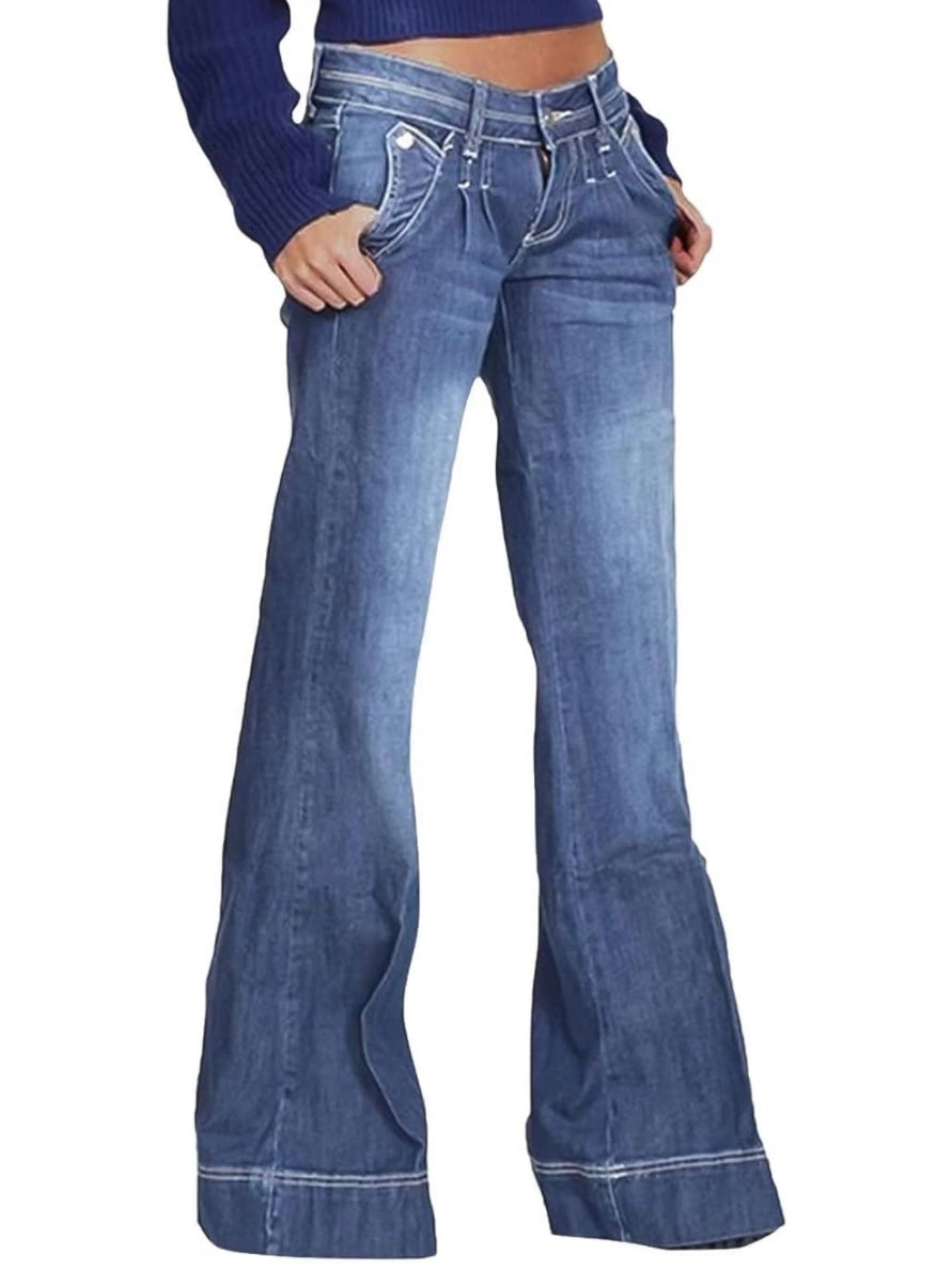 Mid blue jeans flare pants