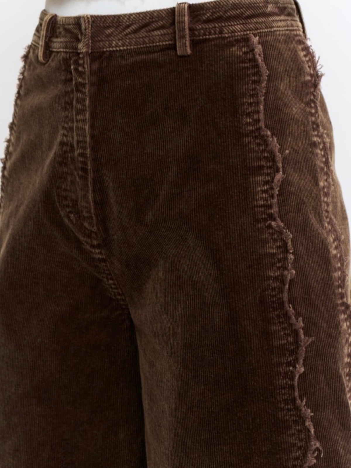 Pantalones capri rectos de tela en colores sólidos