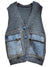 Gray knitted big denim pockets vest