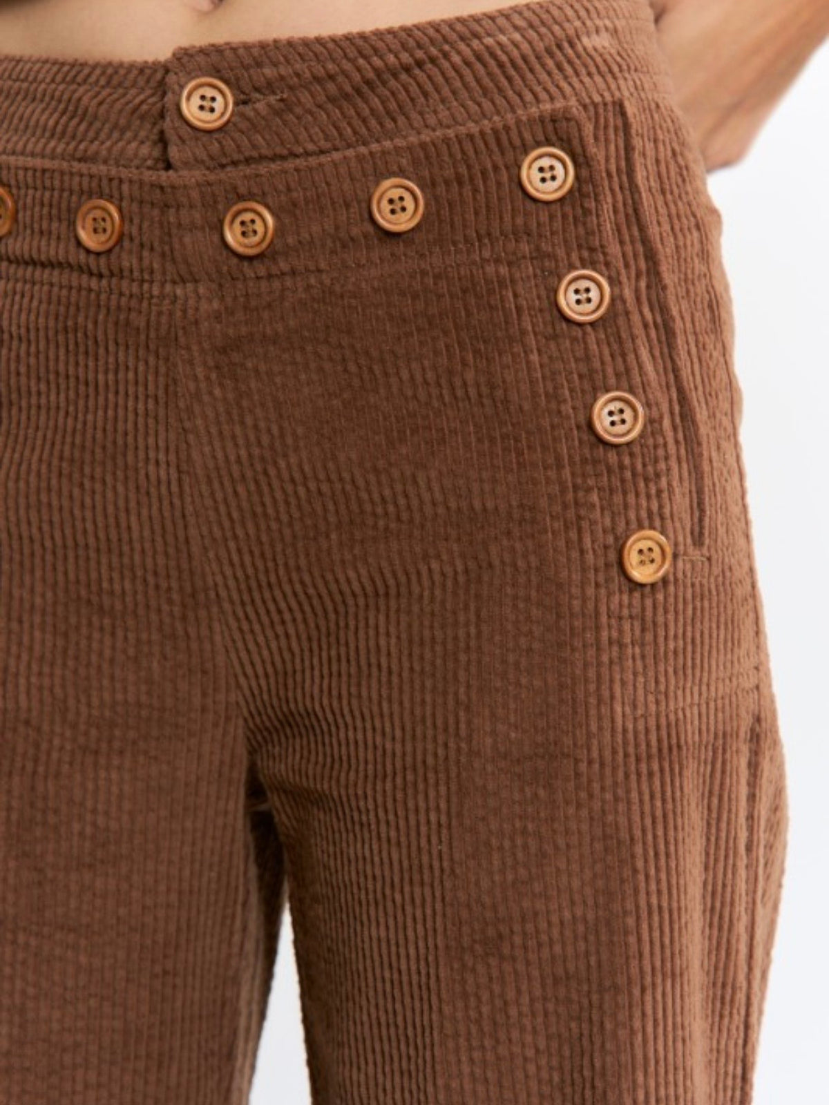 Pantalones capri rectos de tela en colores sólidos