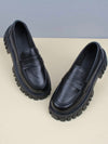 Black platform oxford shoes