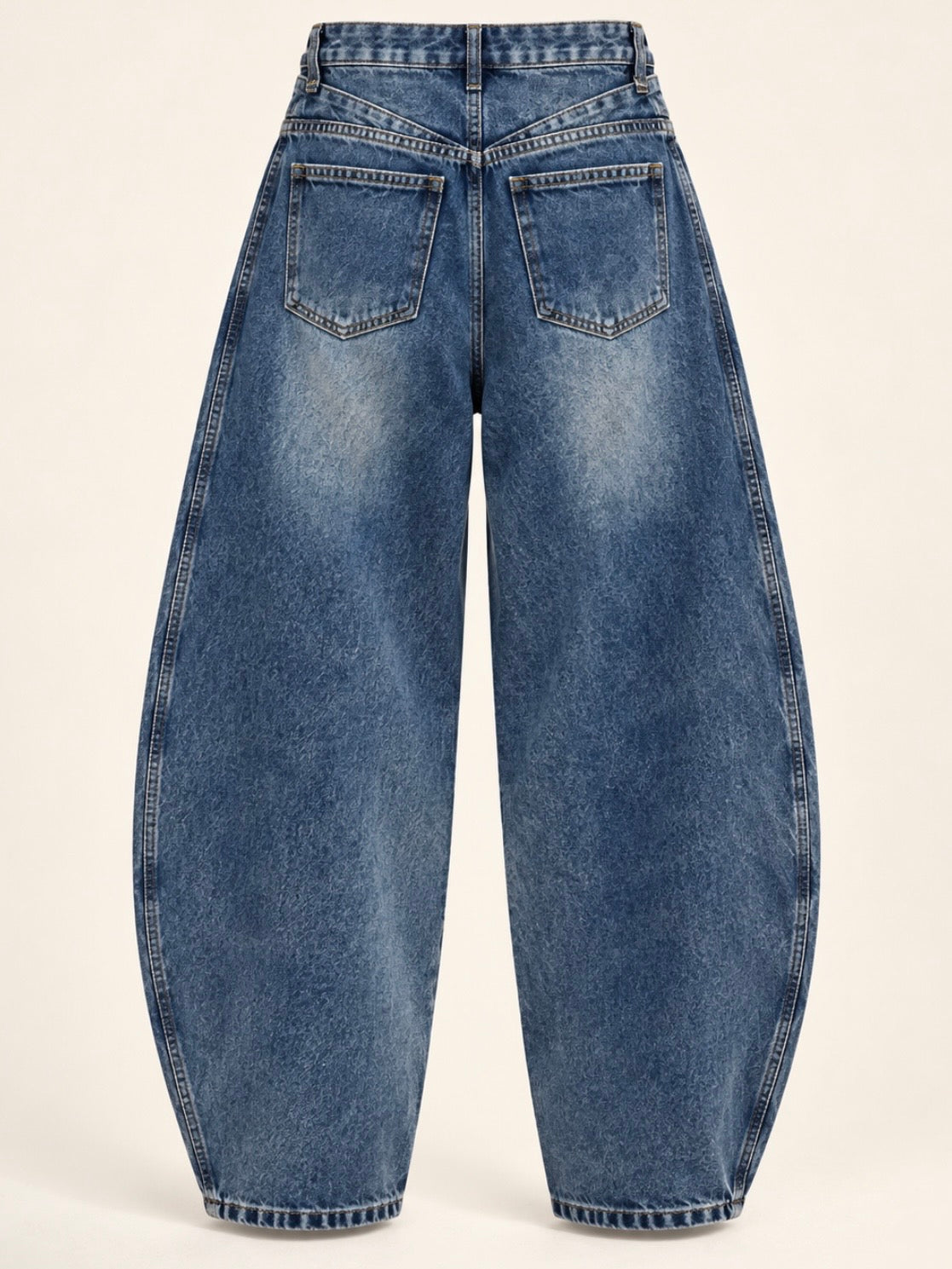 Barrel gold buttons leg details pants
