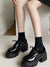 Black lace up platform oxford shoes