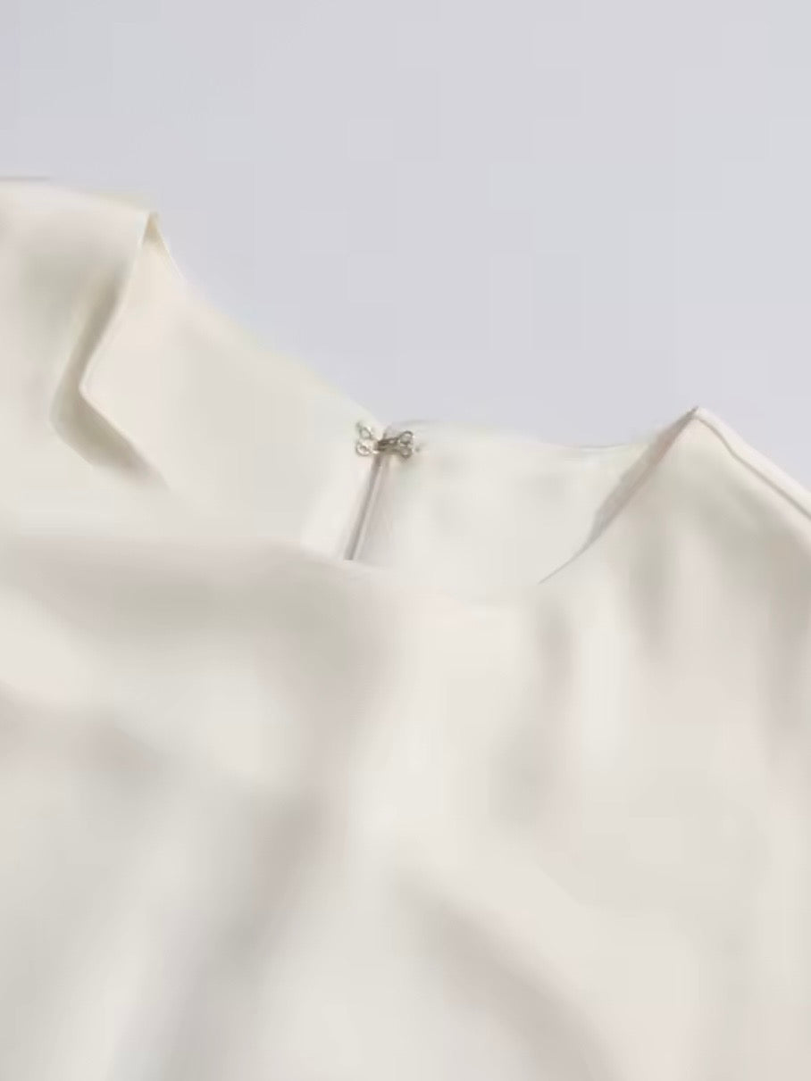 Navy blue and white two layers short mini dress