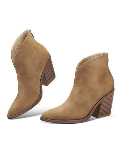 Brown high heel ankle boots