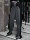 Gray and black wide suits pants