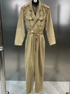 Camel denim long sleeves jumper overall