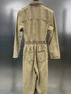 Camel denim long sleeves jumper overall