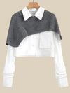 Gray set of 2 sweater shirt and skirt