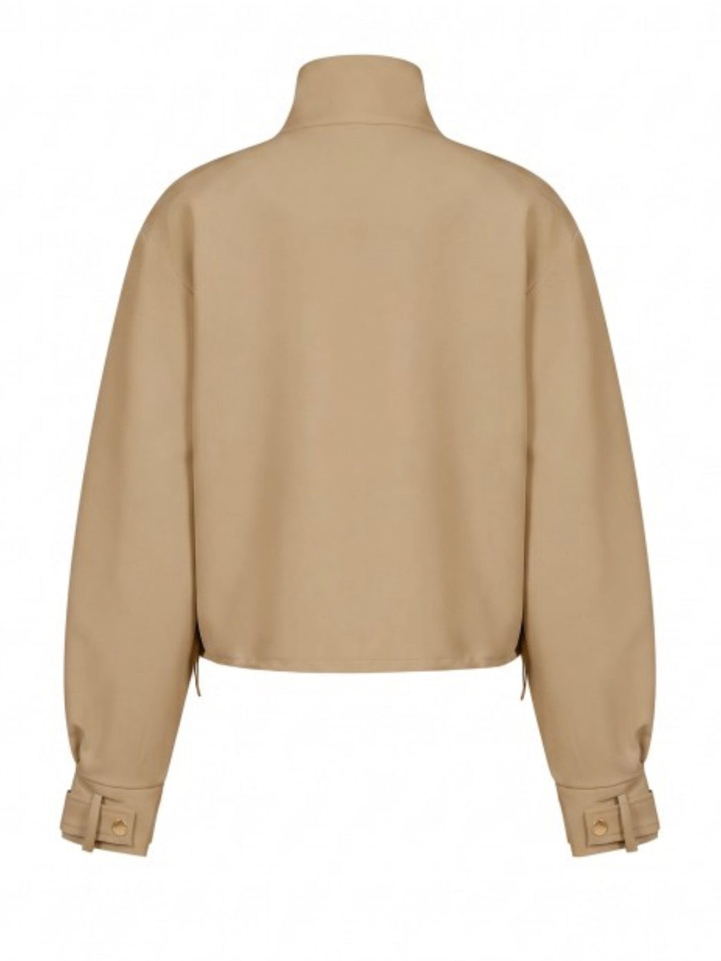 Chaqueta color verde oliva con detalles bordados y cierre