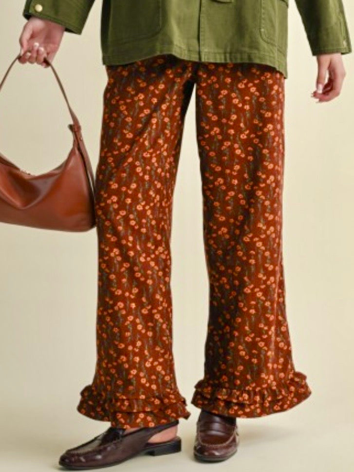 Pantalones capri rectos de tela en colores sólidos