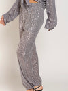 Silver sequins relaxed fit pants