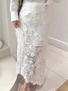 White lace tube midi open skirt